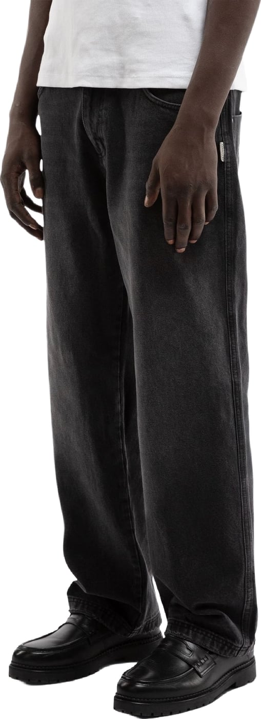 Heren Essential Straight Fit Denim Washed Black