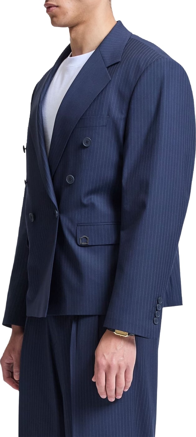 Heren Signe Blazer Pinstripe Blue