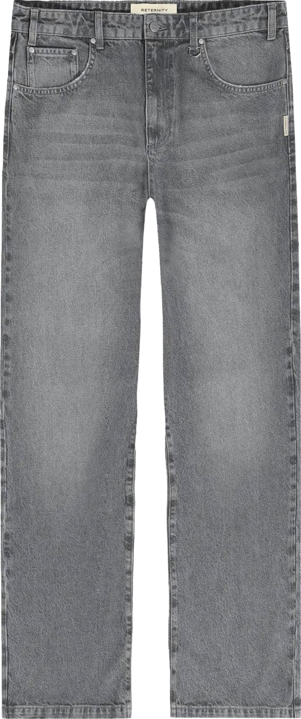 Heren Essential Straight Fit Denim Washed Grey