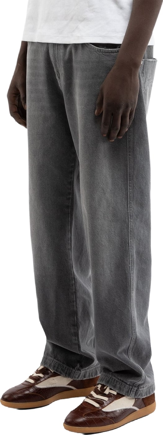 Heren Essential Straight Fit Denim Washed Grey