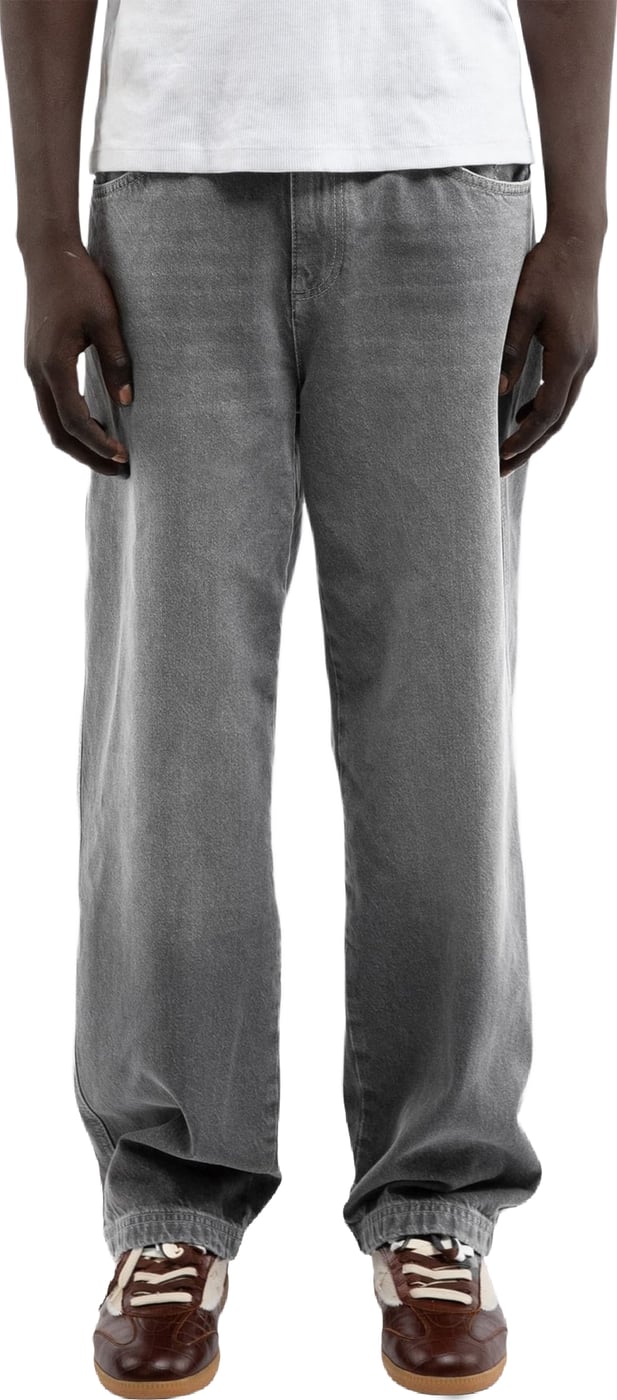Heren Essential Straight Fit Denim Washed Grey