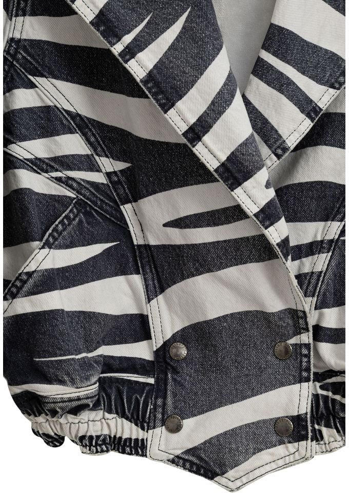 Retrofête Black And White Cotton Blazer