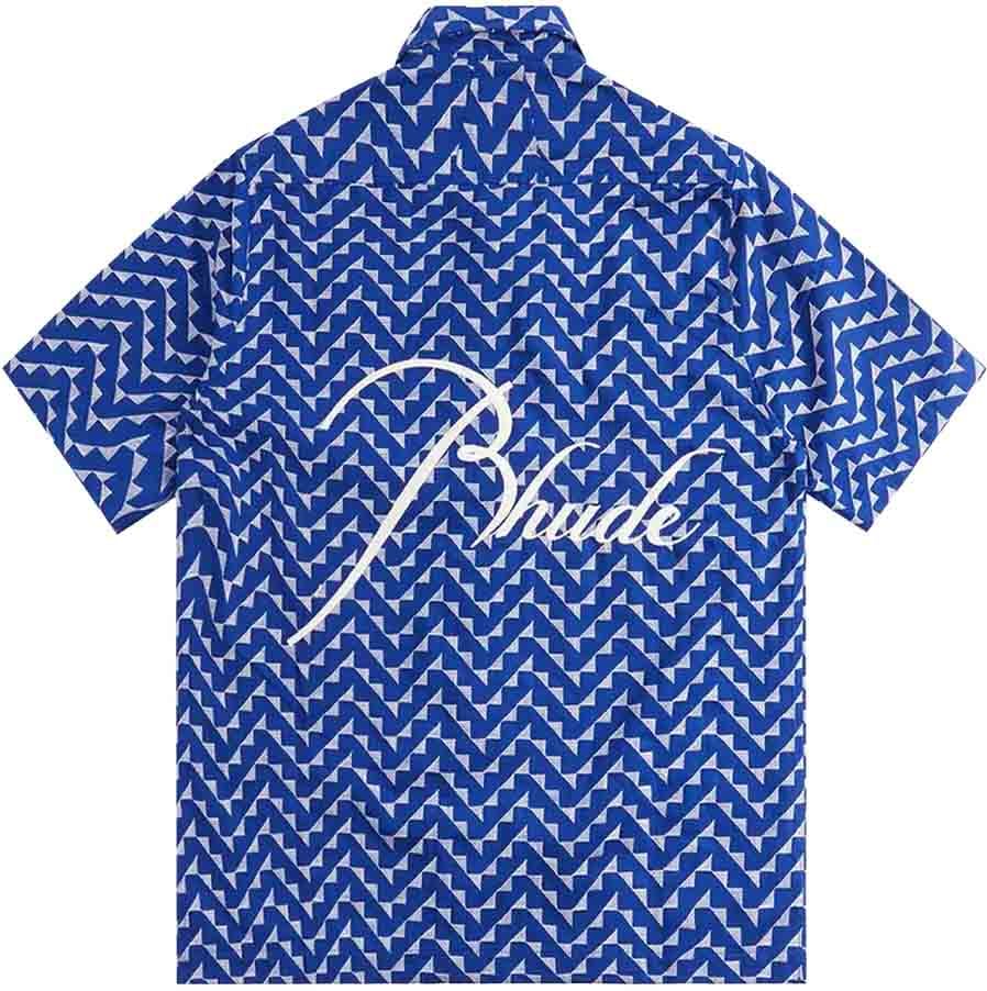 Rhude Logo Beach Front Shirt (Marineblauw)
