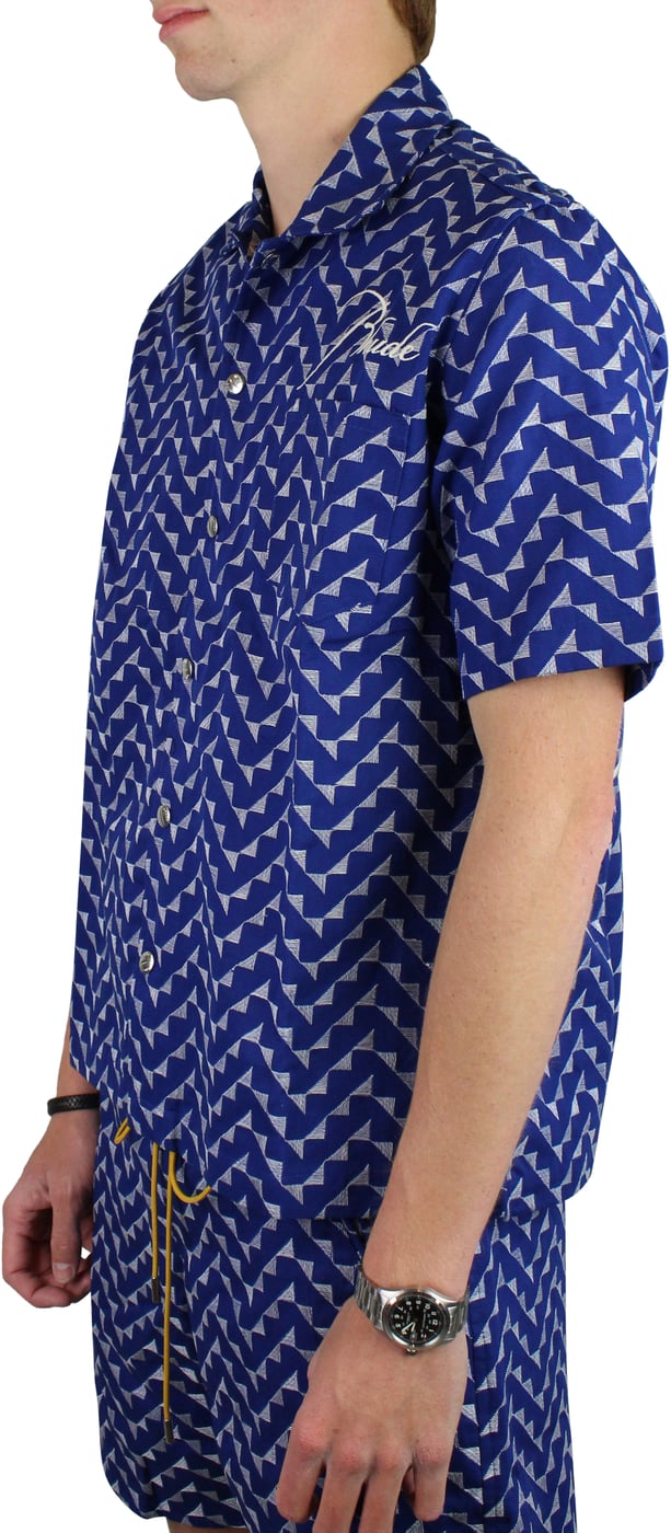 Rhude Logo Beach Front Shirt (Marineblauw)