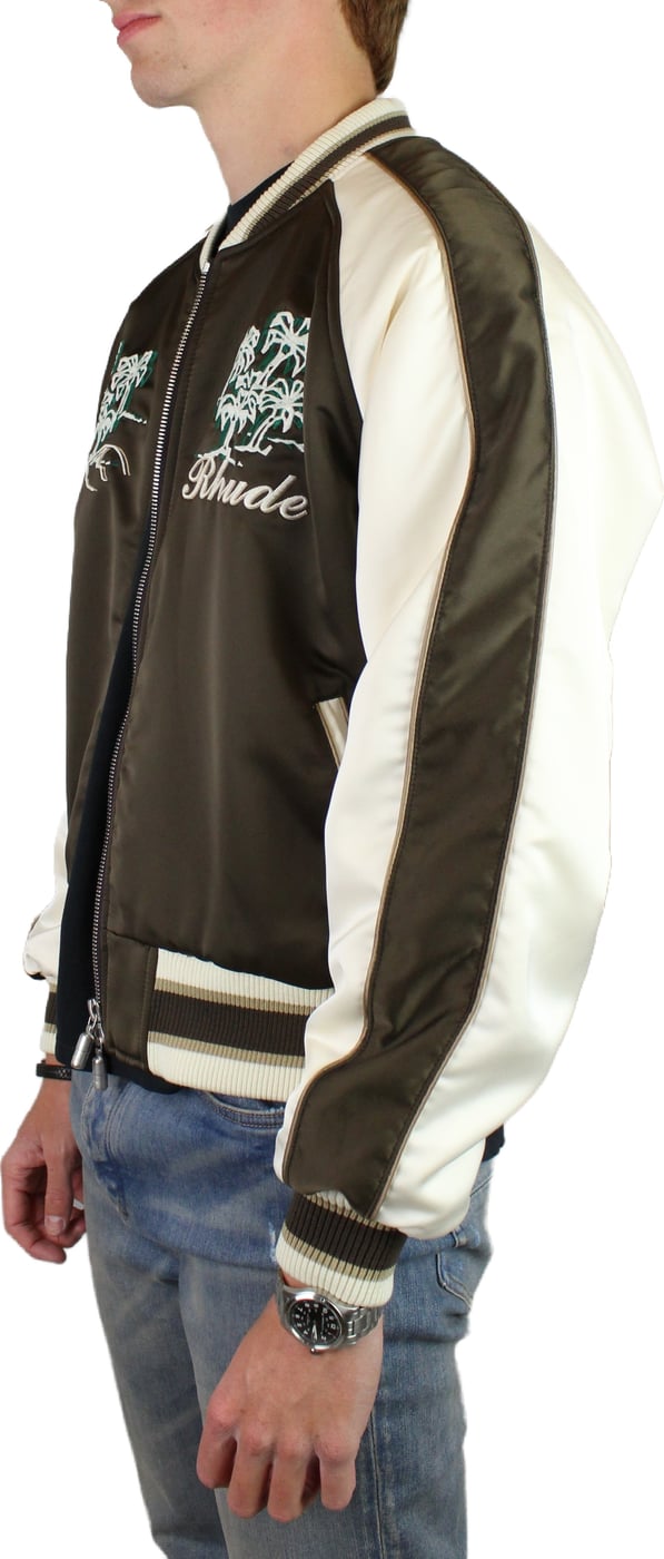 Rhude Souvenir Varsity bomberjack (bruin/wit)
