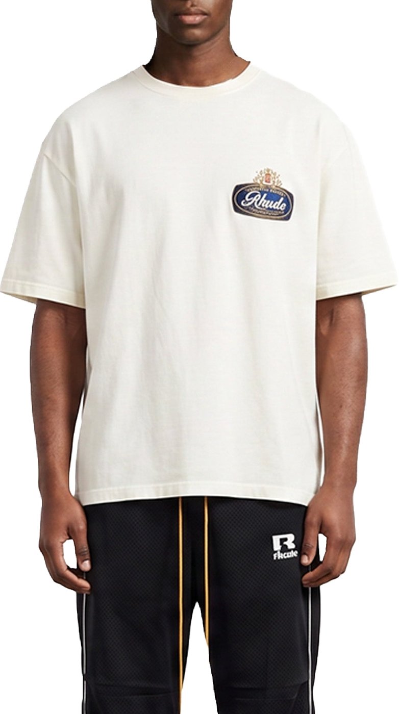 RHUDE SAFARI CREST TEE VINTAGE WHITE / BLUE / RED