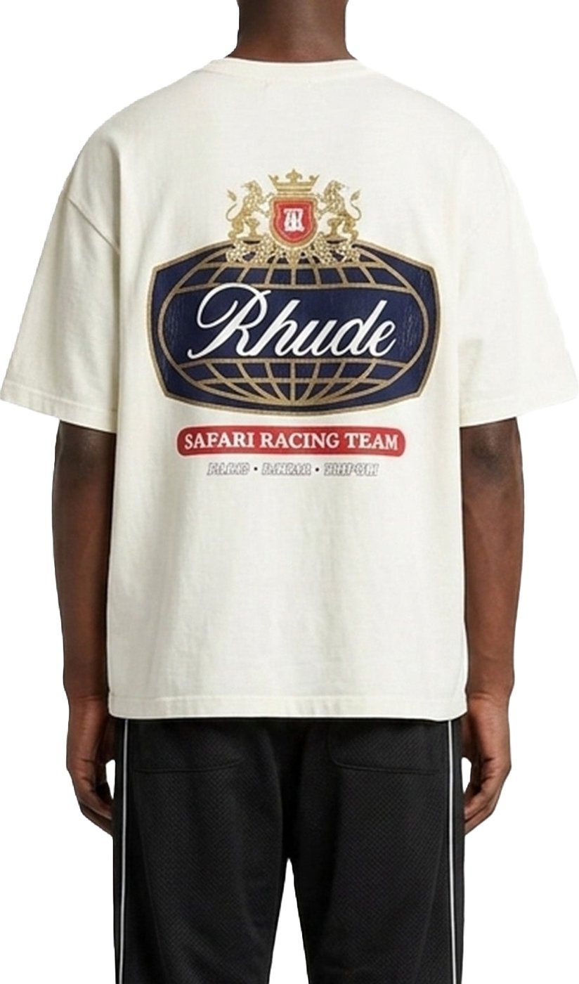 RHUDE SAFARI CREST TEE VINTAGE WHITE / BLUE / RED