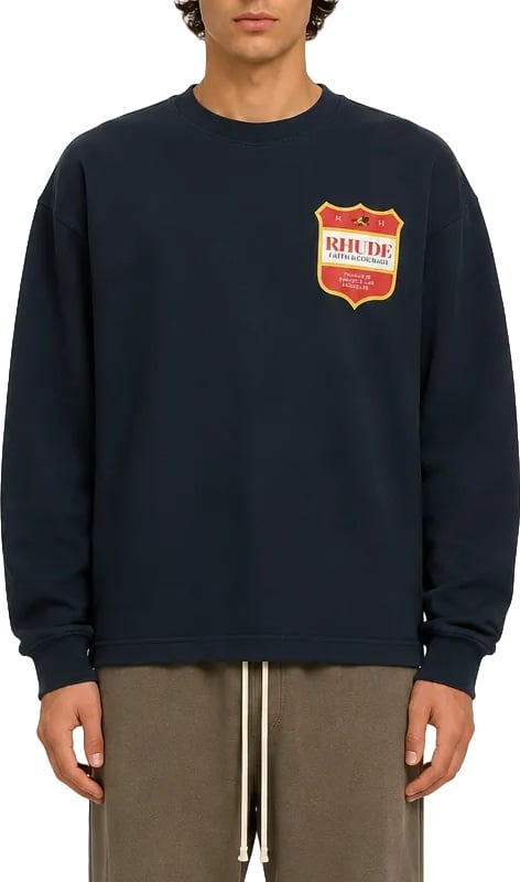 Rhude Filtaro Crest Long Sleeve Tee Vintage Black/Red/Yellow