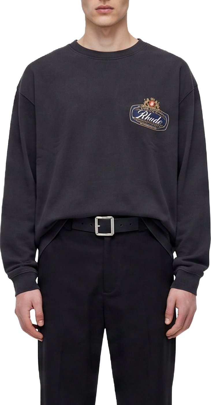 Rhude Safari Crest Long Sleeve Tee Vintage Black/Blue/Red