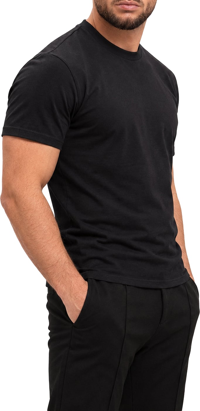 RK BLANK TEE BLACK SLIMFIT