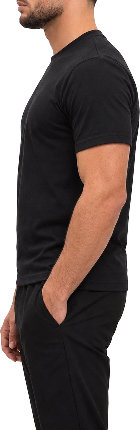 RK BLANK TEE BLACK SLIMFIT