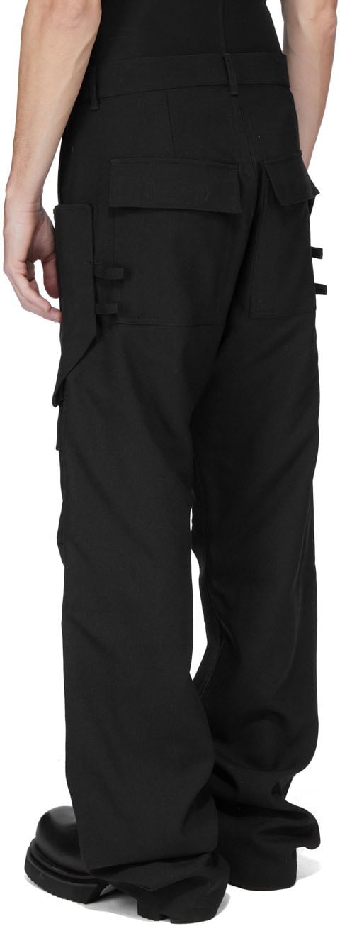 Pantalon large cargo laine grain de poudre noir Stefan Cargo Rick Owens homme RU02F 4346 WGP 09