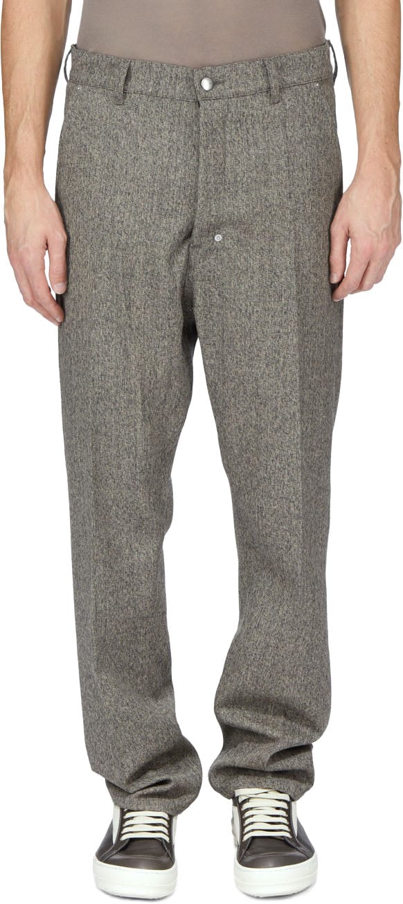 Pantalon chiné noir vert clair Joris Pants Rick Owens Homme RU02F 4348 WBI 79