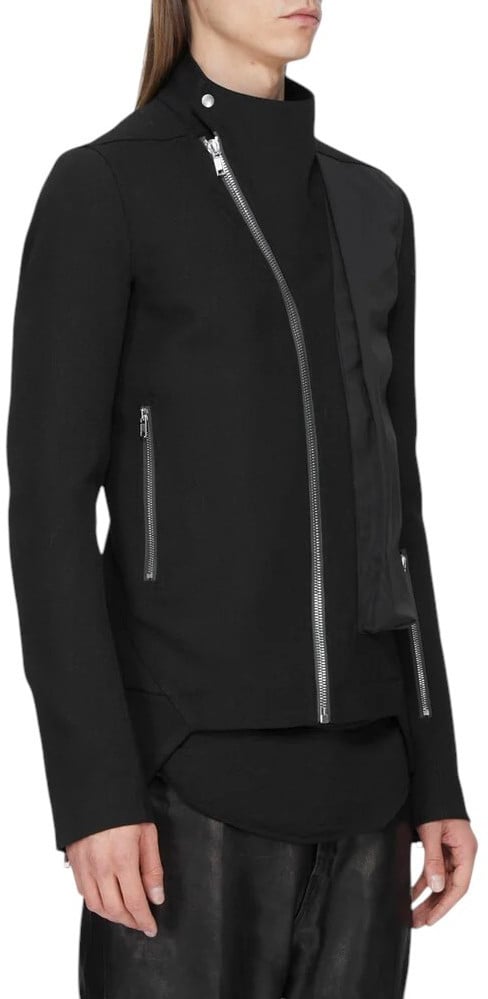 Blouson zip asymétrique Release Jkt Black Rick Owens Homme RU02F4777 09