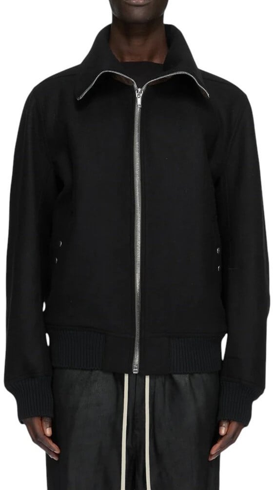 Bomber zippé col cheminée Dracuflight Black Rick Owens Homme RU02F4751 09
