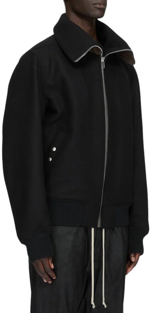 Bomber zippé col cheminée Dracuflight Black Rick Owens Homme RU02F4751 09