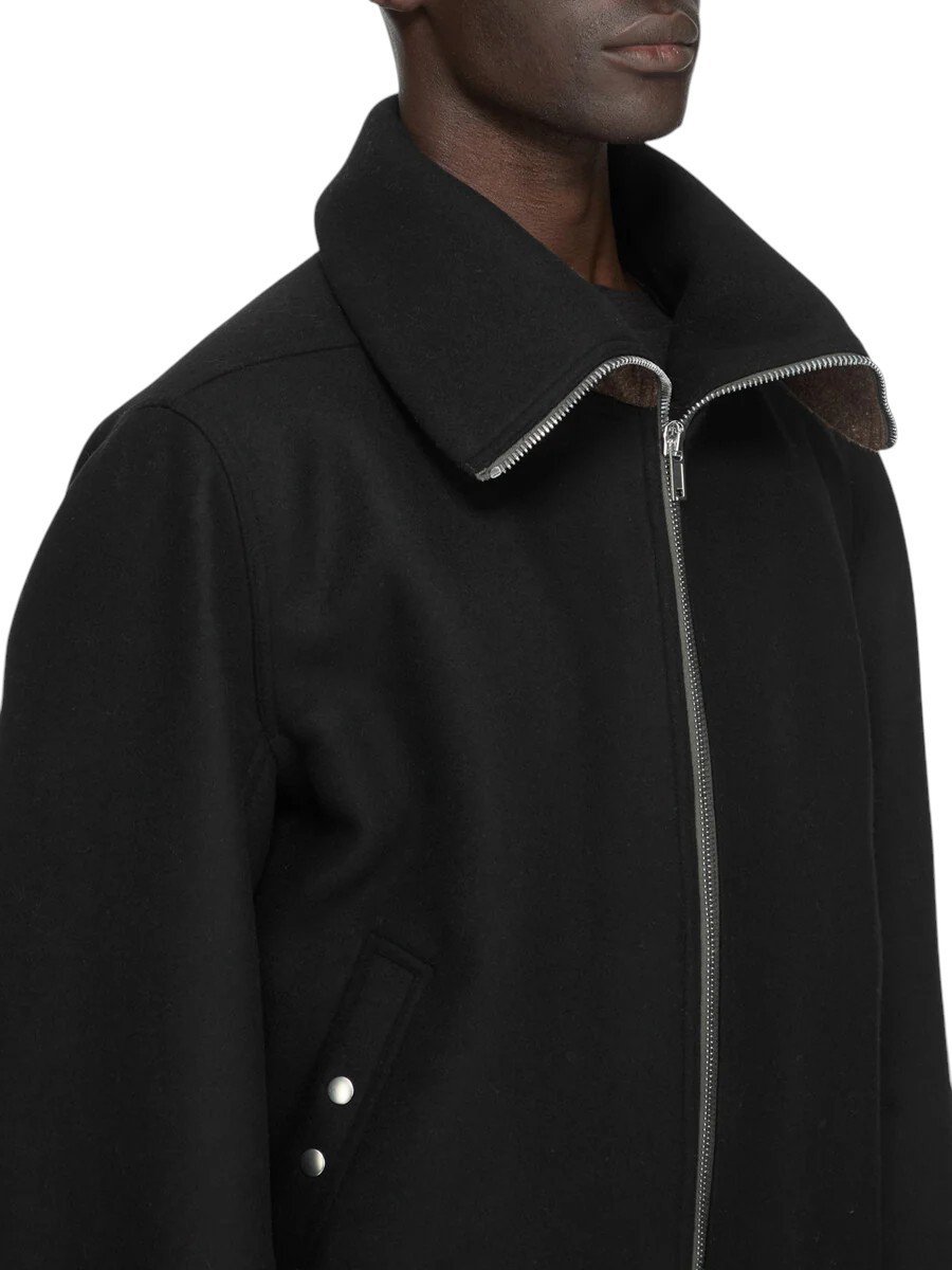 Bomber zippé col cheminée Dracuflight Black Rick Owens Homme RU02F4751 09