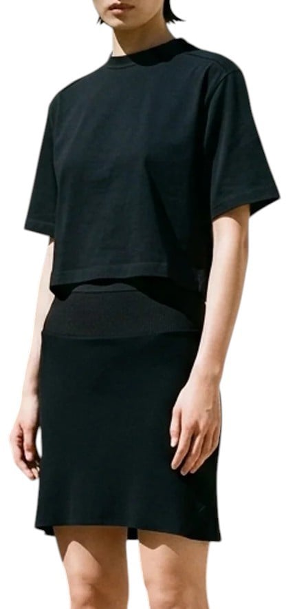 T-shirt oversized court Cropped Brad tee Black Rick Owens Femme RP02F5260 JA 09