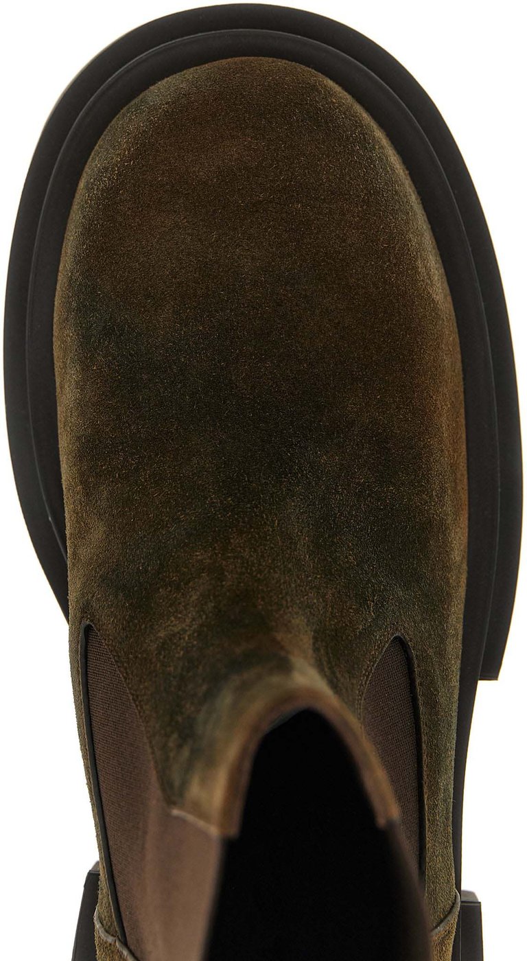 Rick Owens Brown Bovine Leather Chelsea Boots