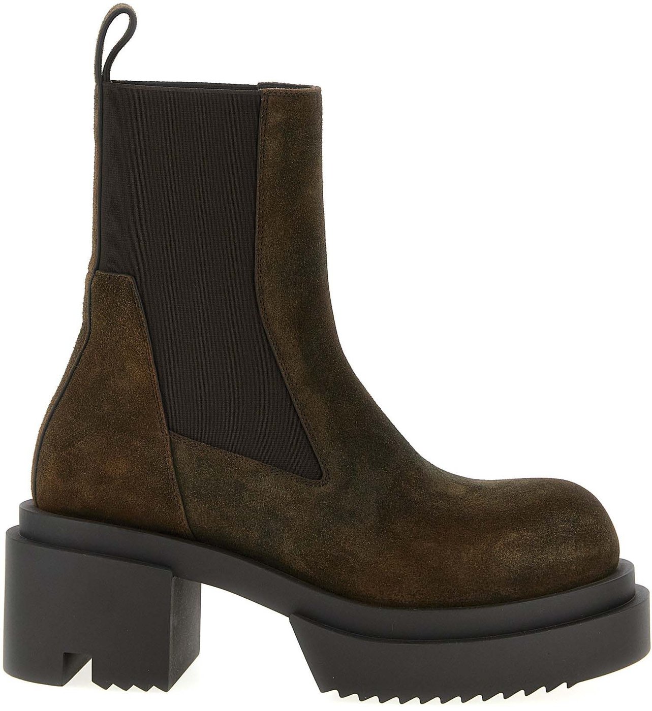 Rick Owens Brown Bovine Leather Chelsea Boots