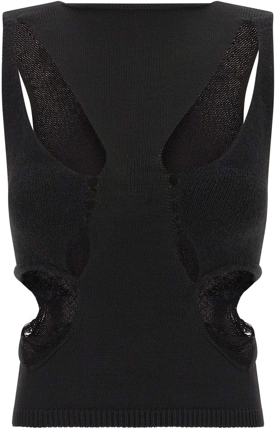 Rick Owens Black Wool Tank Tops