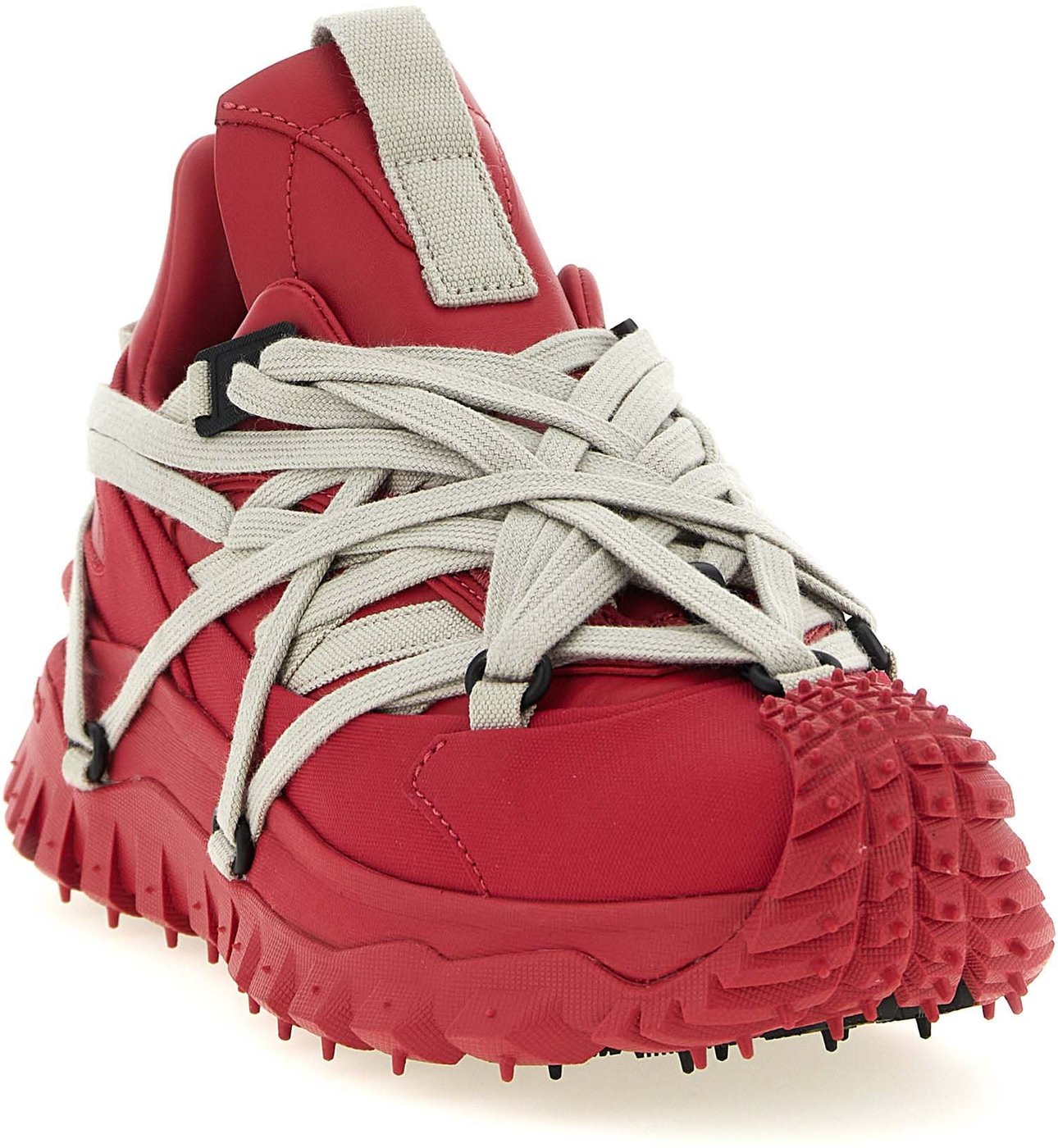 Rick Owens Red Cowhide Athletic Sneakers