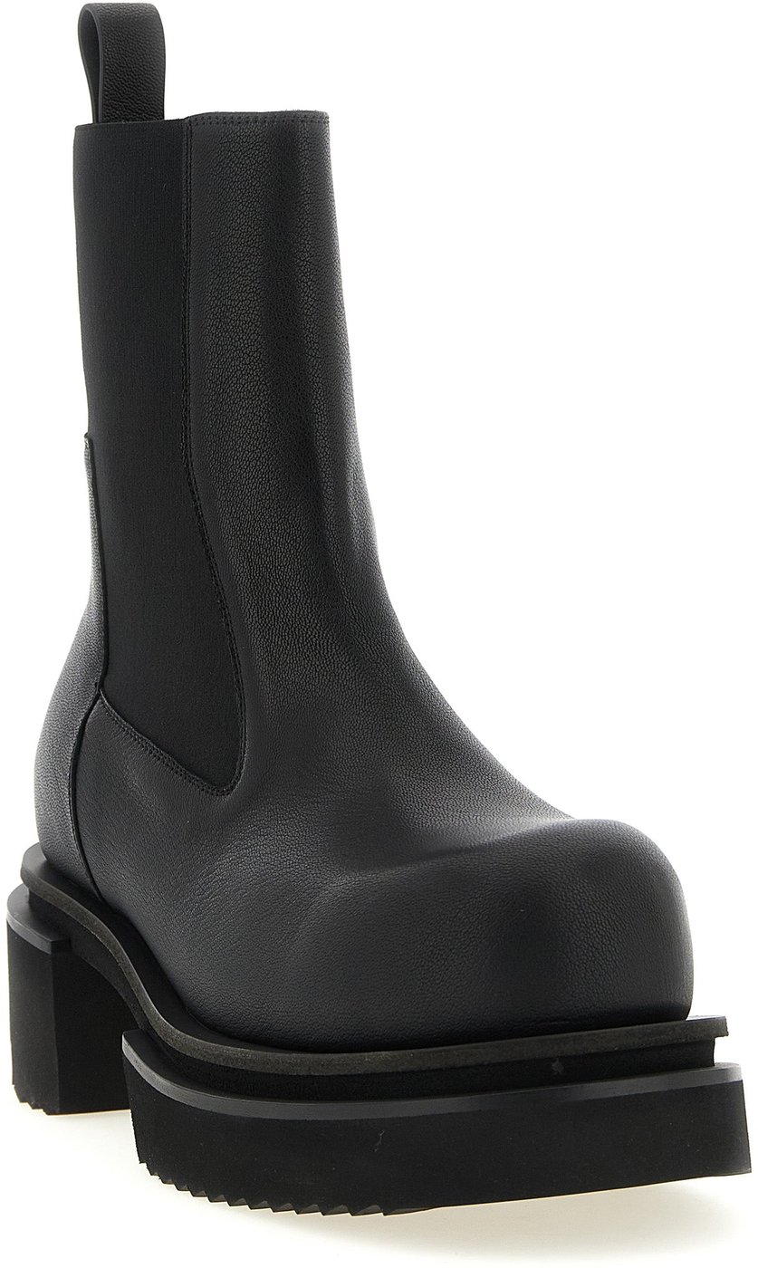 Rick Owens Black Goatskin Ankle Boots