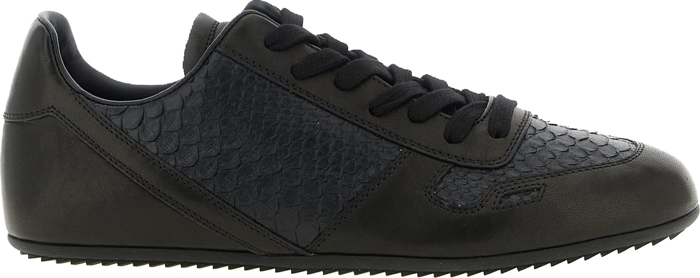 Rick Owens Black Lamb Leather Low Top Sneakers