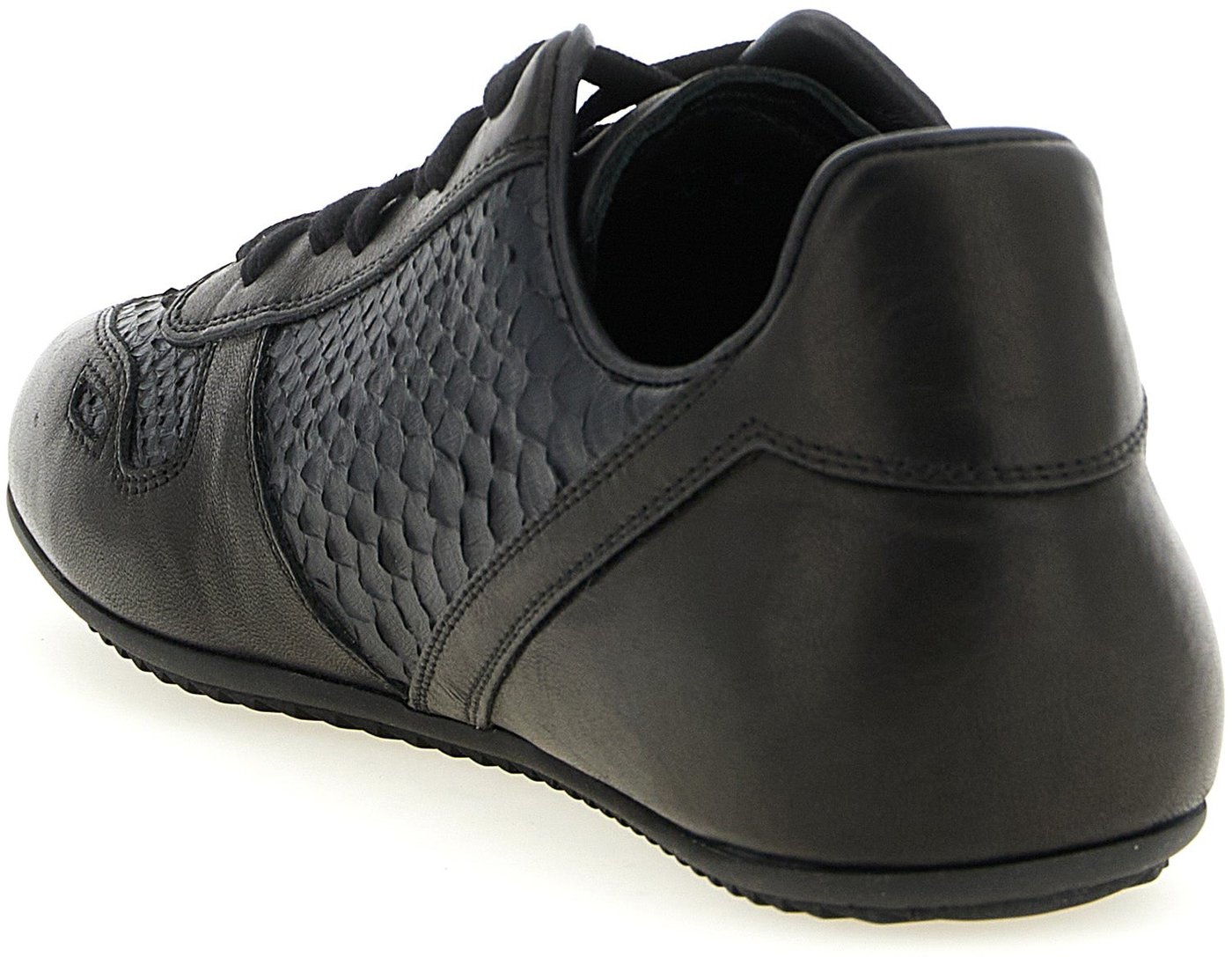 Rick Owens Black Lamb Leather Low Top Sneakers