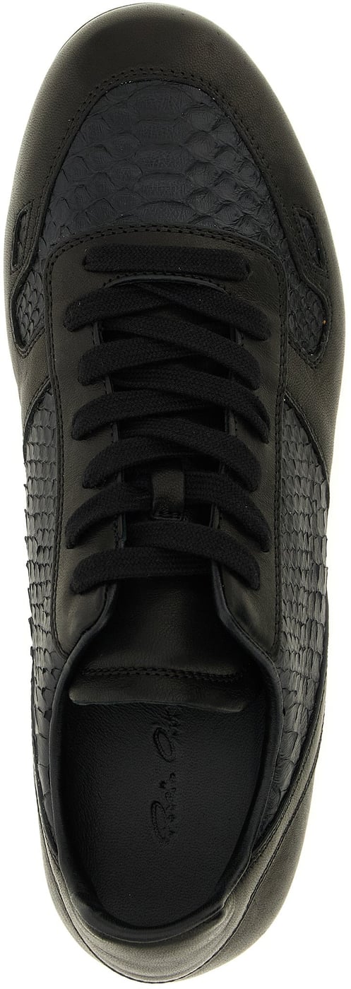 Rick Owens Black Lamb Leather Low Top Sneakers