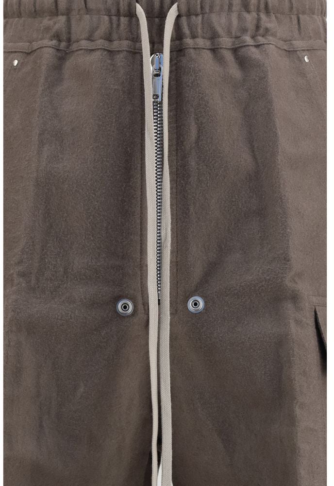 Rick Owens Brown Ramie Cargo Pants