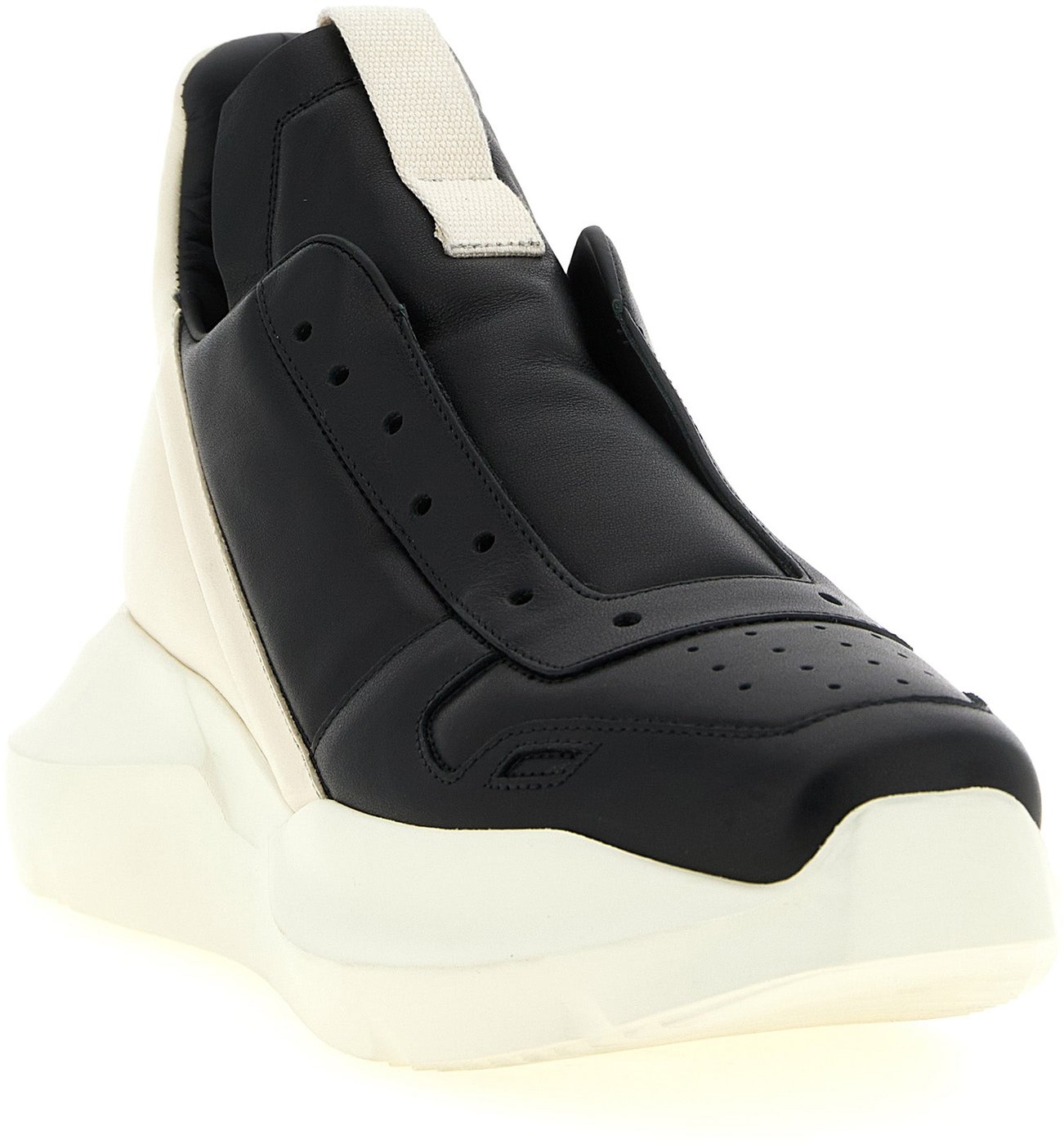 Rick Owens Bicolor Calfskin Chunky Sneakers