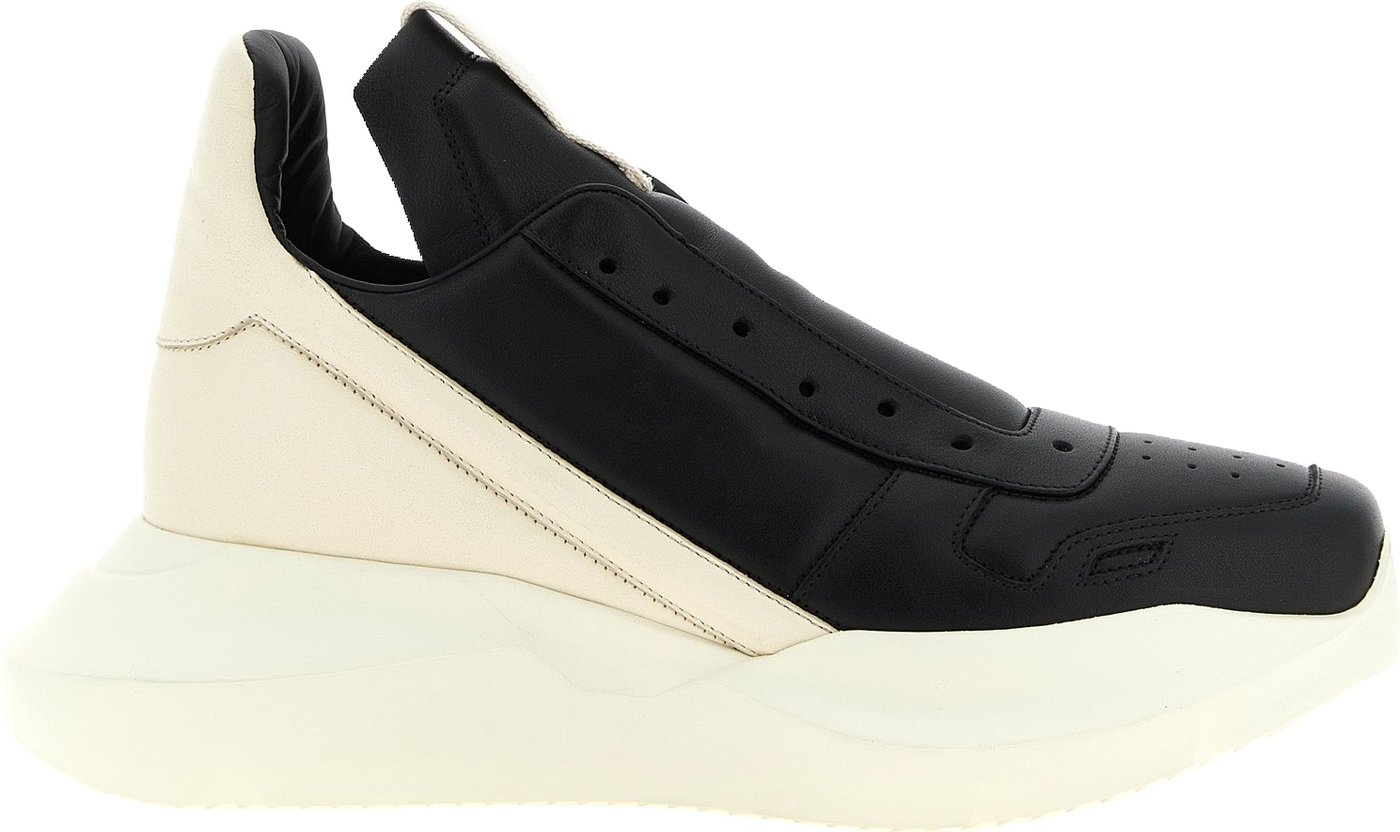 Rick Owens Bicolor Calfskin Chunky Sneakers