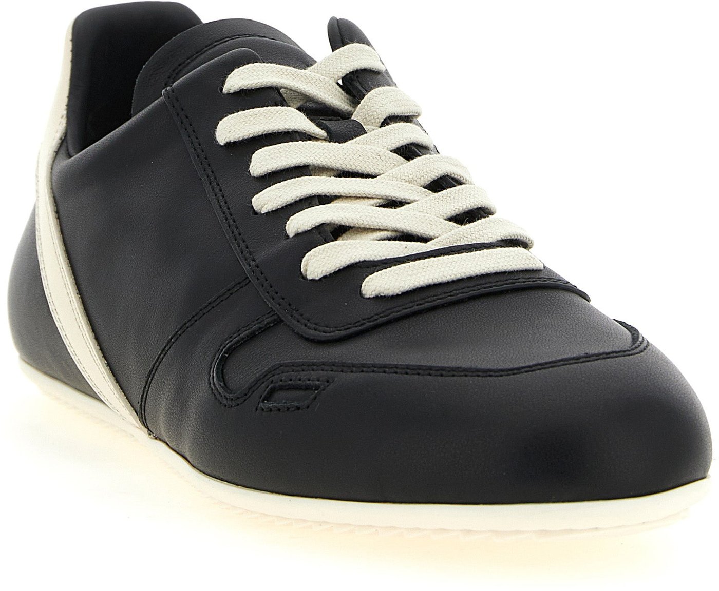 Rick Owens Bicolor Calfskin Low Top Sneakers
