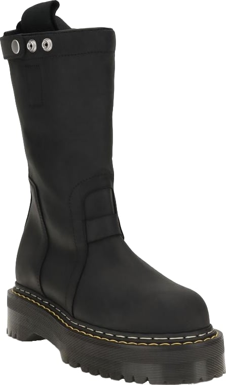 Rick Owens Black Nubuc Leather Lace-Up Boots