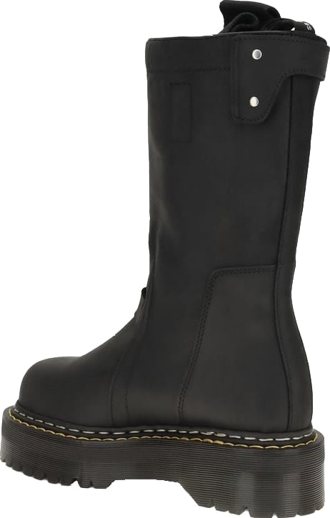 Rick Owens Black Nubuc Leather Lace-Up Boots
