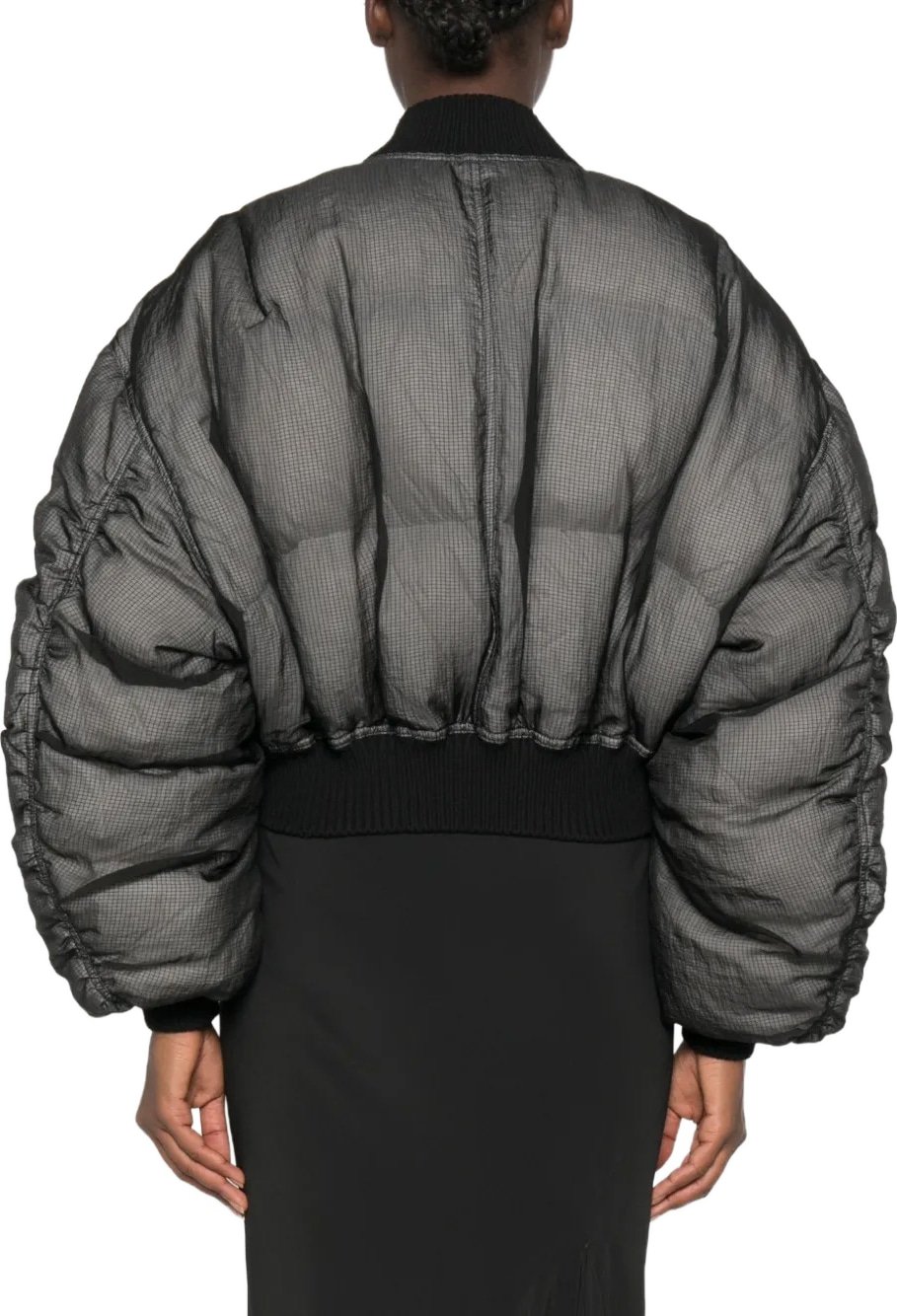 Bomber Piumino Secchia Cropped Flight Black