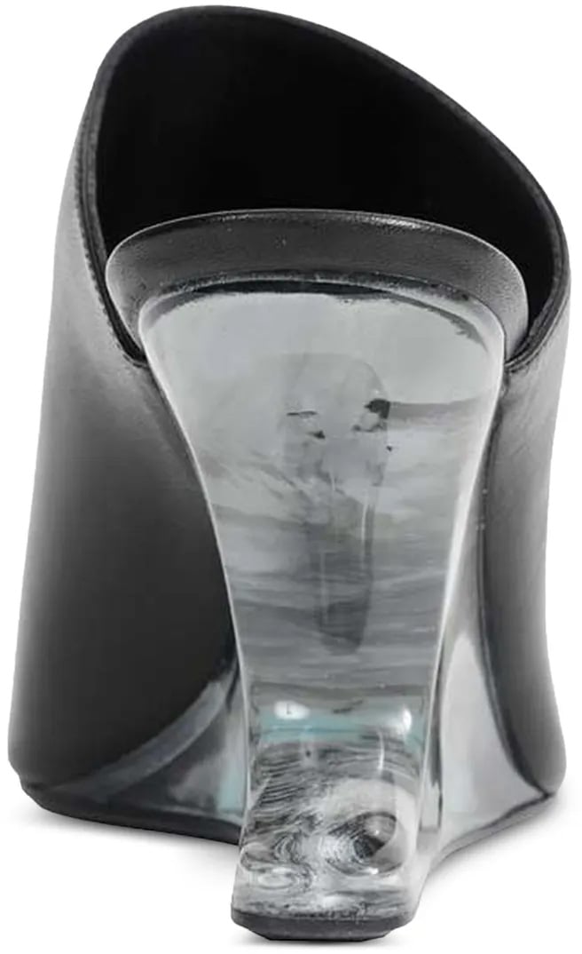 Scarpe In Pitone Cantilever 8 Sabot Sharp Black/clear