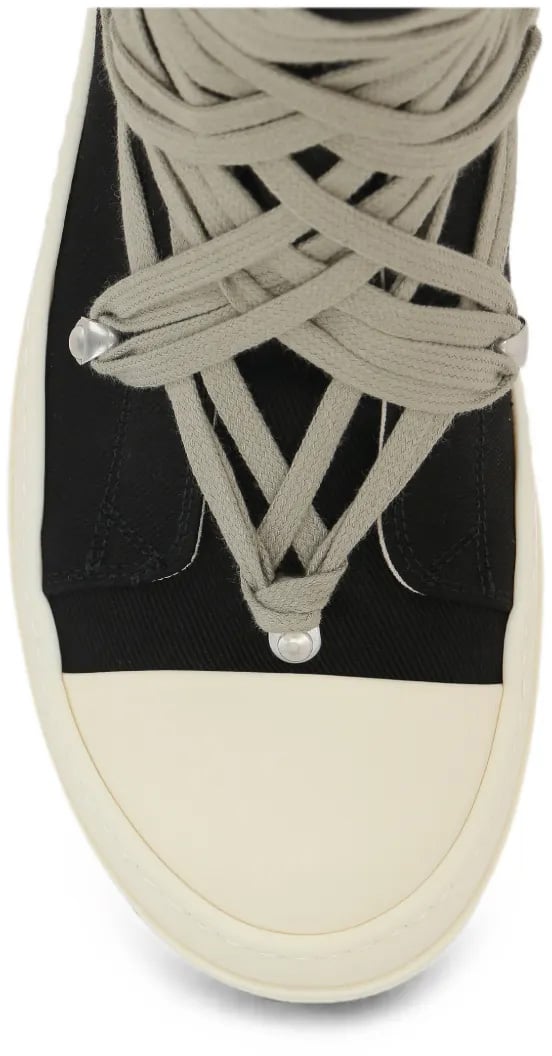 Scarpe In Denim Megalace Sneaks Black/milk/milk