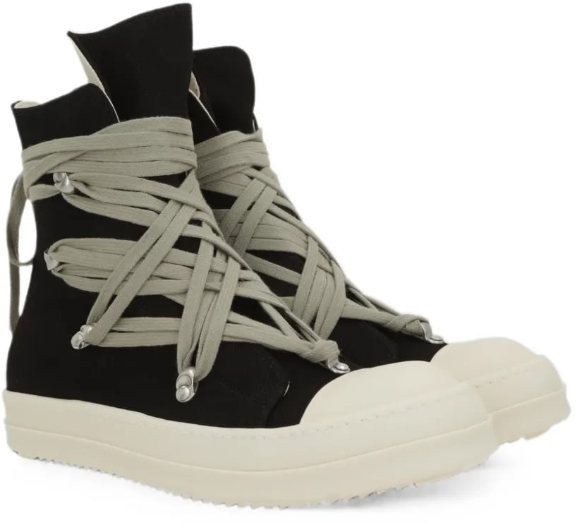 Scarpe In Denim Megalace Sneaks Black/milk/milk