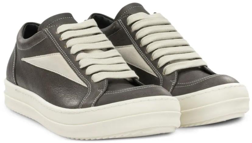 Scarpe In Pelle Vintage Sneaks Washed Black/milk/milk