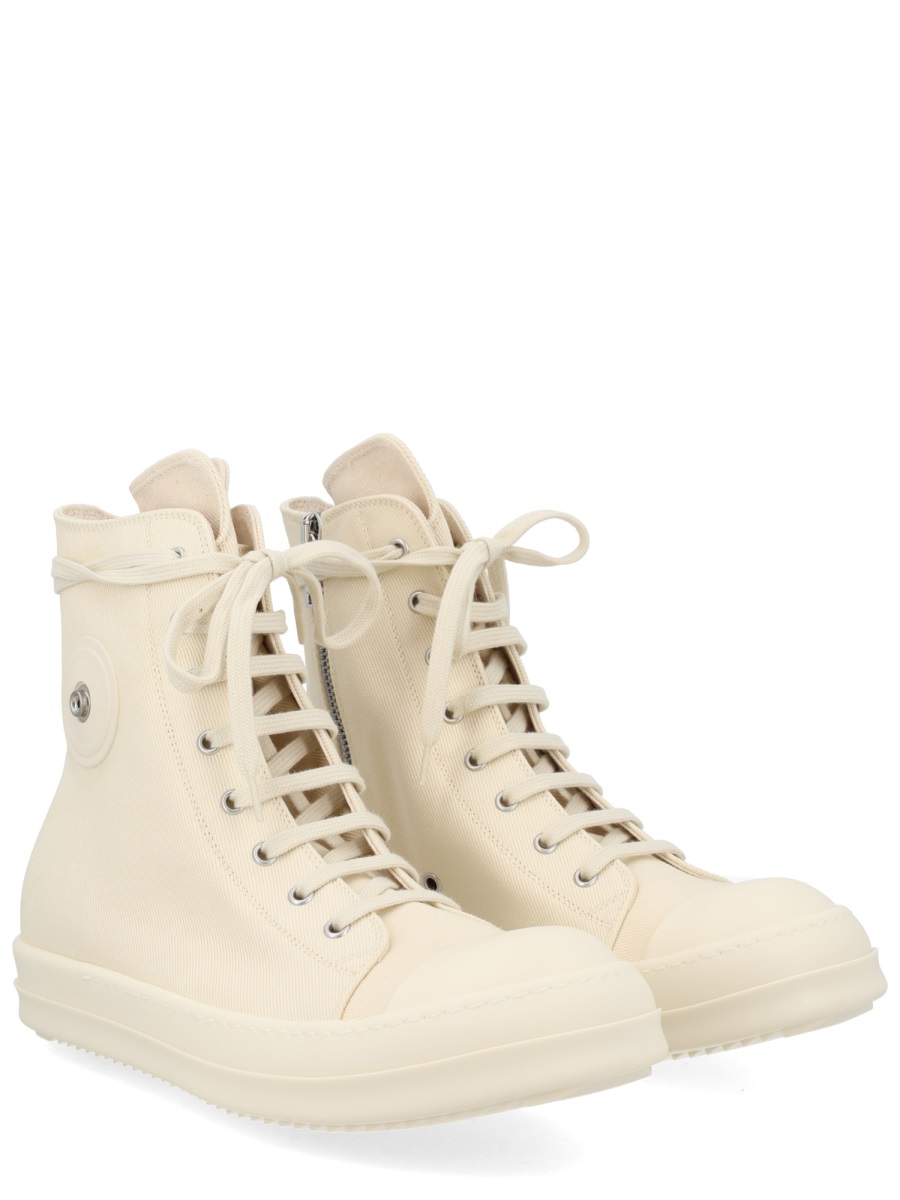 High-Top Monochromatic Cotton Denim Sneakers