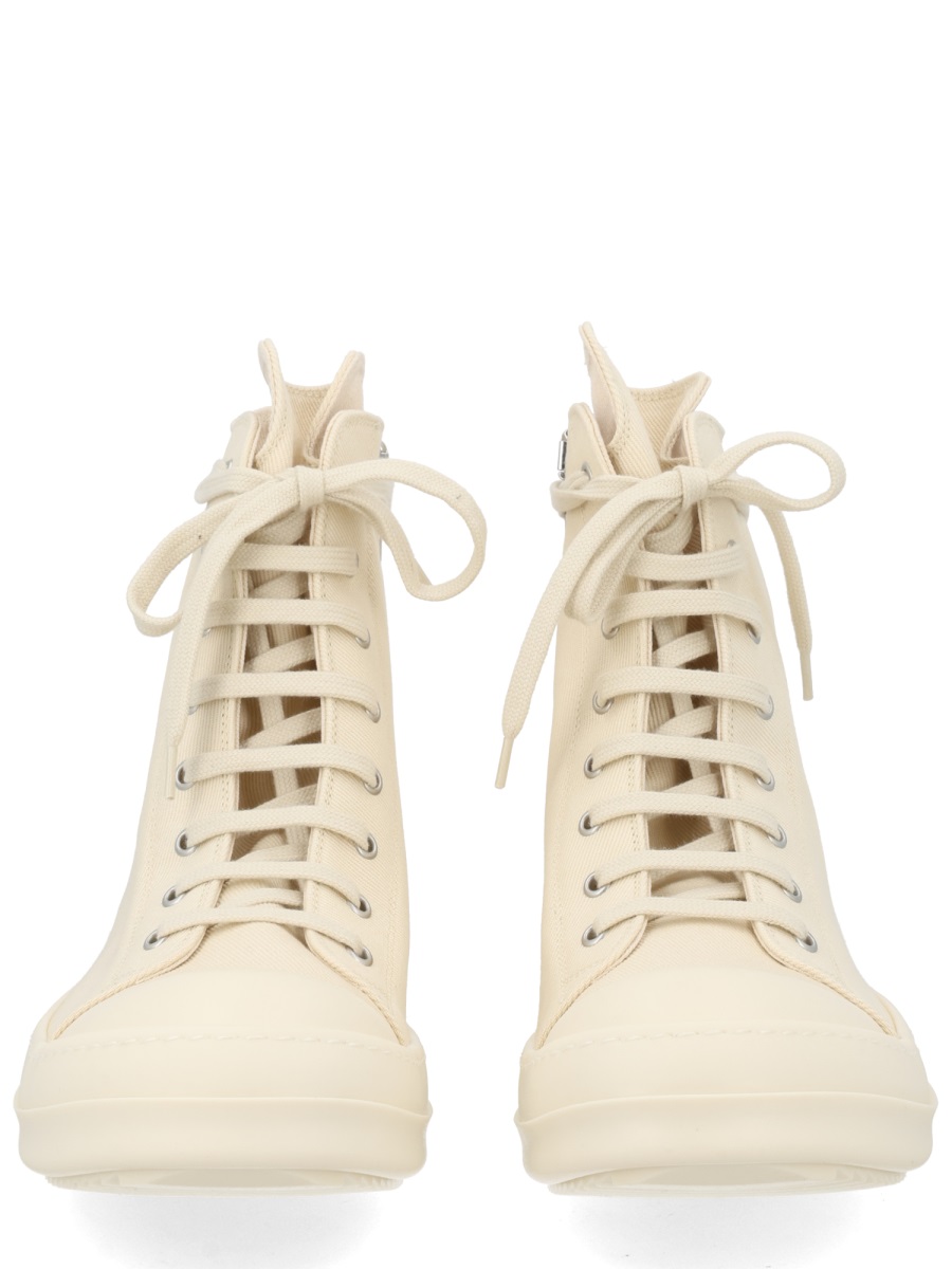 High-Top Monochromatic Cotton Denim Sneakers