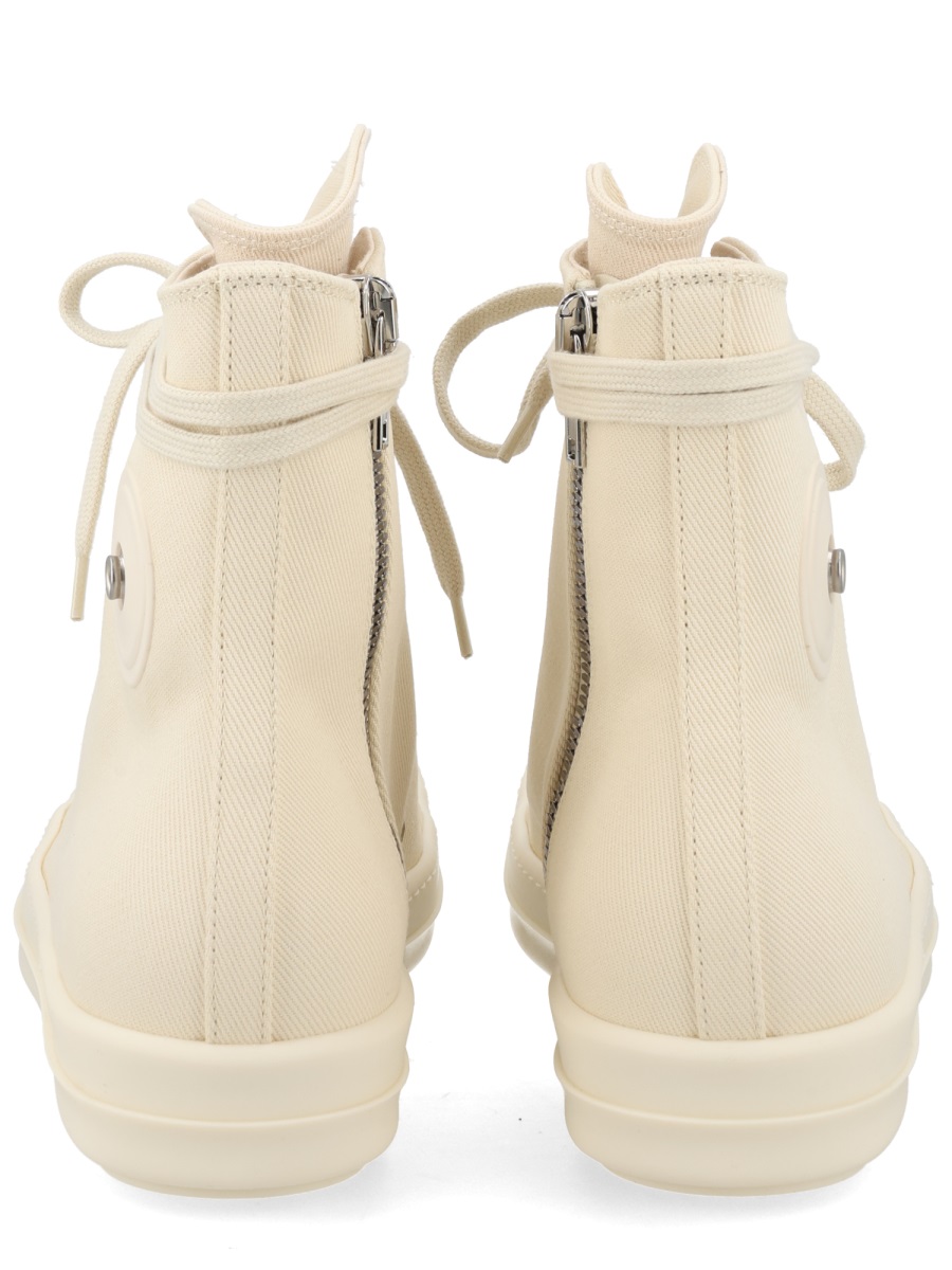 High-Top Monochromatic Cotton Denim Sneakers