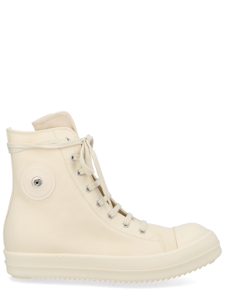High-Top Monochromatic Cotton Denim Sneakers