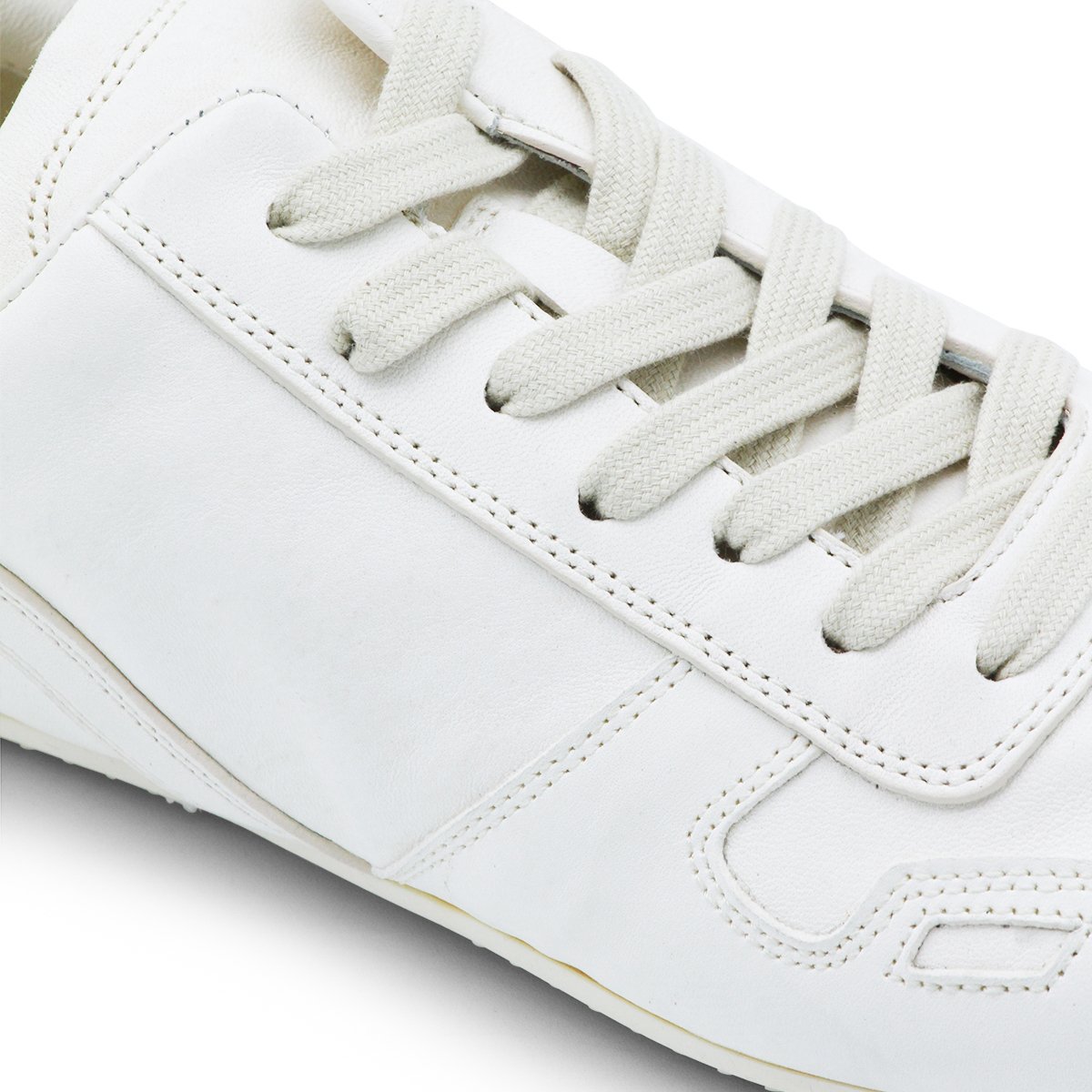 White Leather Shark Sole Sneakers