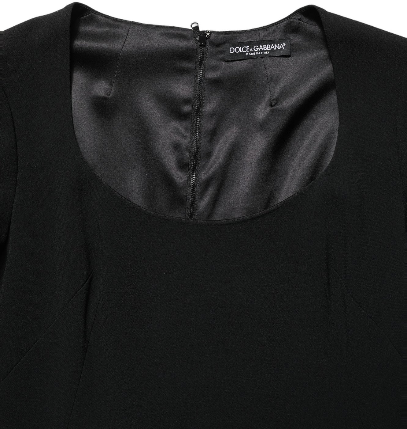 Roberto Cavalli Black Long Sleeves Scoop Neck Mini Dress