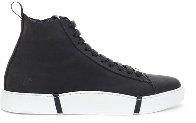 Roberto Cavalli Black Suede Leather High Top Sneakers