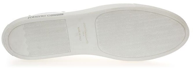 Roberto Cavalli White Leather Low Top Sneakers