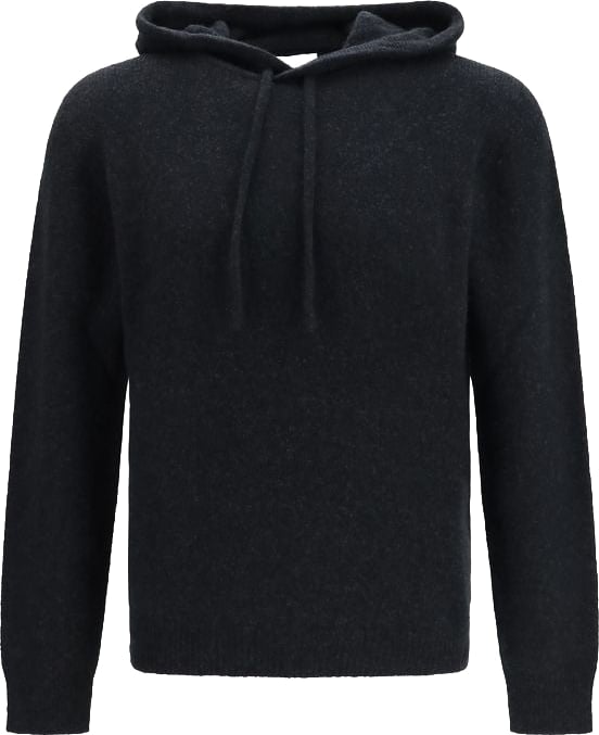 Roberto Collina Black Wool Oves Aries Hoodie